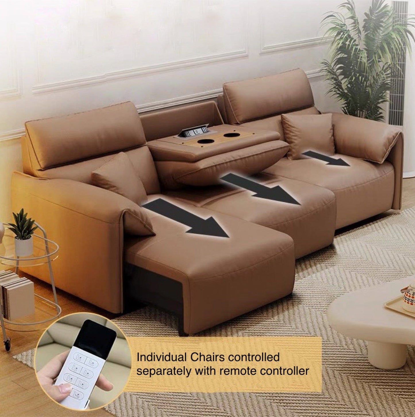 home-atelier-f31a Trevor Electric Leather Sofa Bed