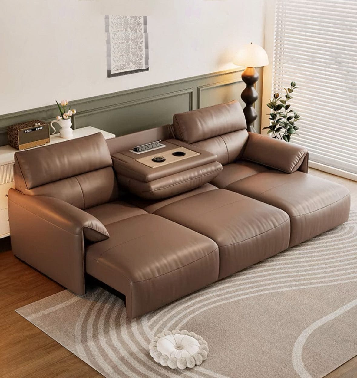 home-atelier-f31a Trevor Electric Leather Sofa Bed