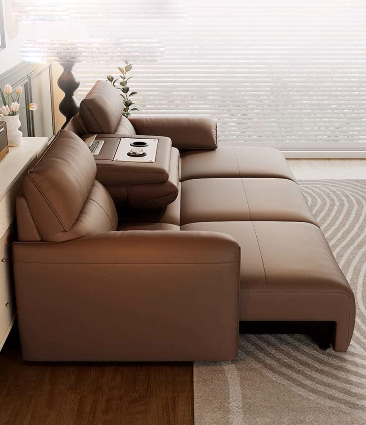 home-atelier-f31a Trevor Electric Leather Sofa Bed