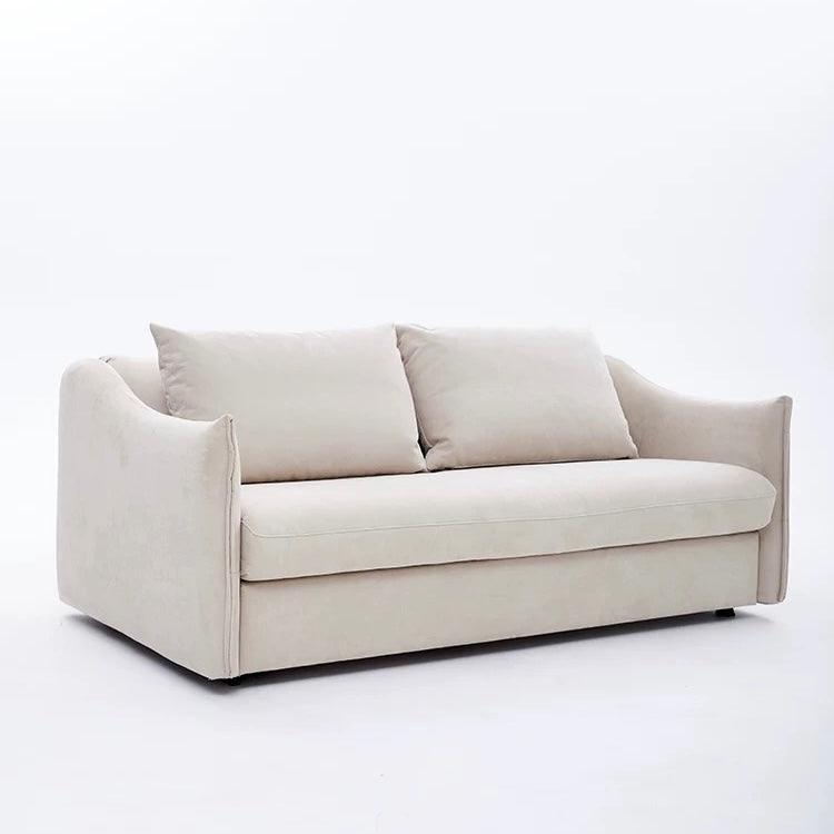 home-atelier-f31a Water Repellent and Scratch Resistant Fabric / Single Size/ Length 115cm / Cream Acacia Foldable Sofa Bed with Mattress
