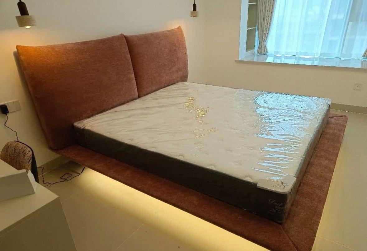 Home Atelier Faye Scratch Resistant Floating Bed Frame with LED Base Lighting