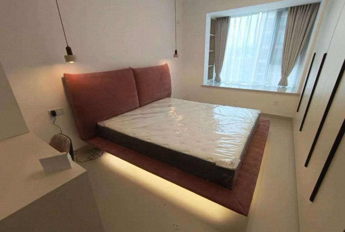 Home Atelier Faye Scratch Resistant Floating Bed Frame with LED Base Lighting