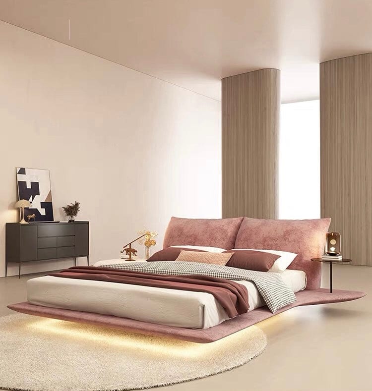 Home Atelier Faye Scratch Resistant Floating Bed Frame with LED Base Lighting