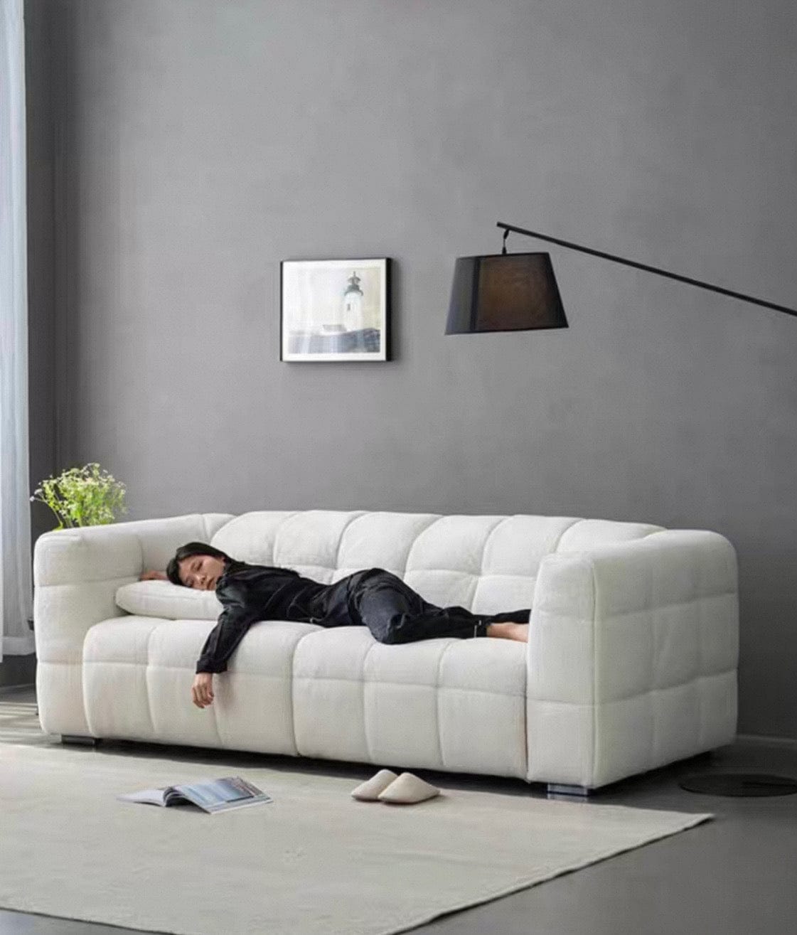 Home Atelier Felix Performance Boucle Foldable Sofa Bed with Mattress