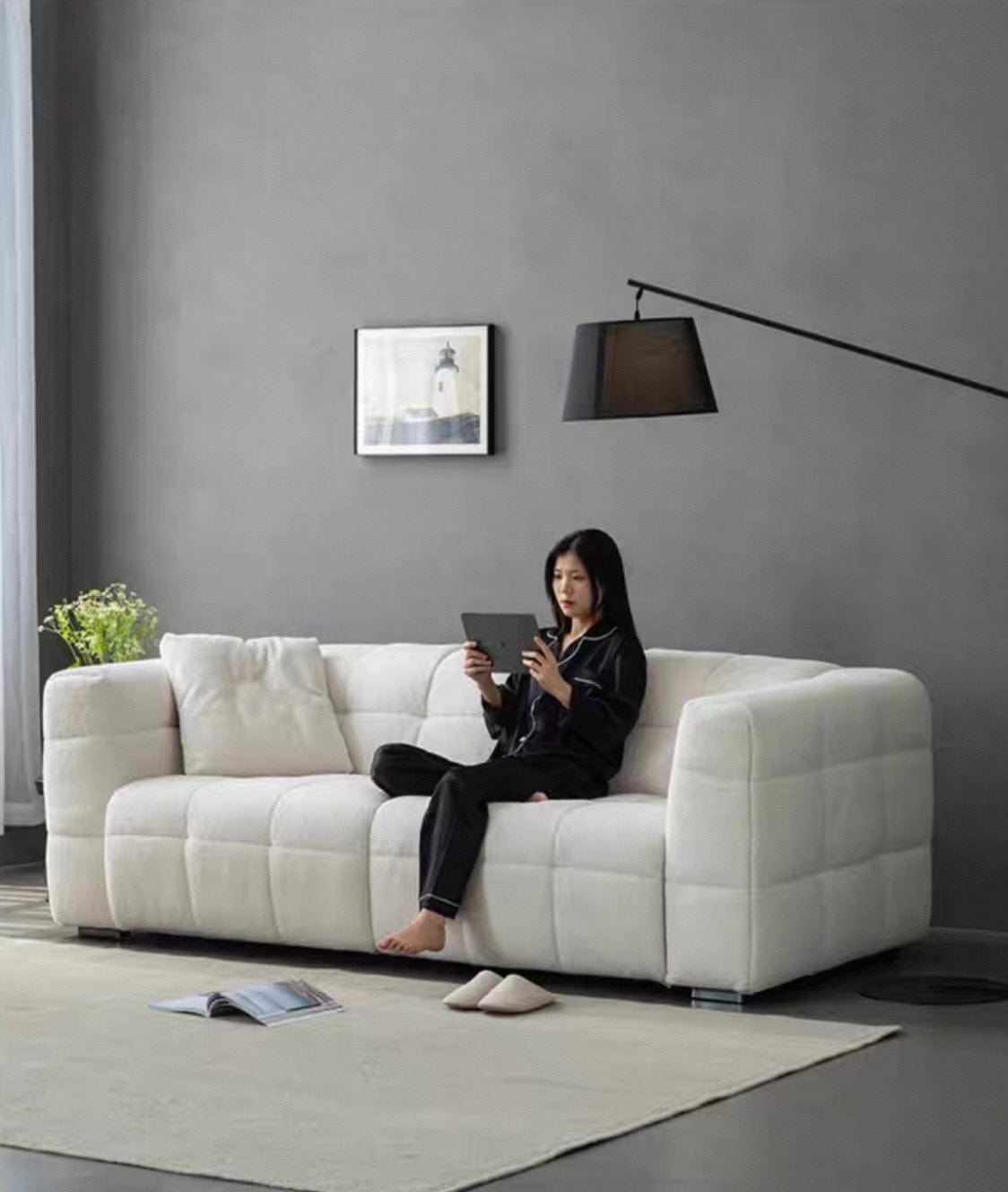 Home Atelier Felix Performance Boucle Foldable Sofa Bed with Mattress