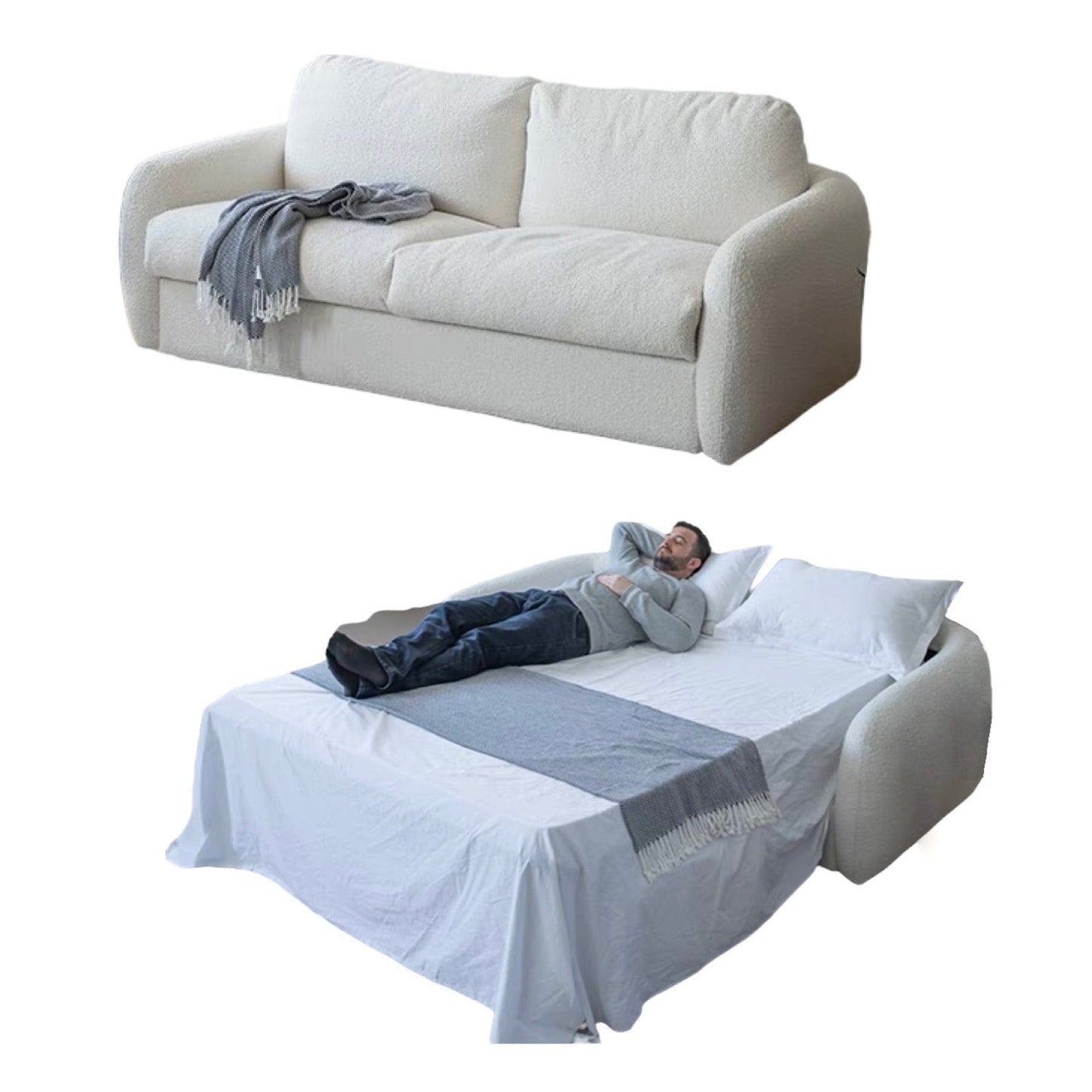 Home Atelier Gabriela Boucle Foldable Sofa Bed