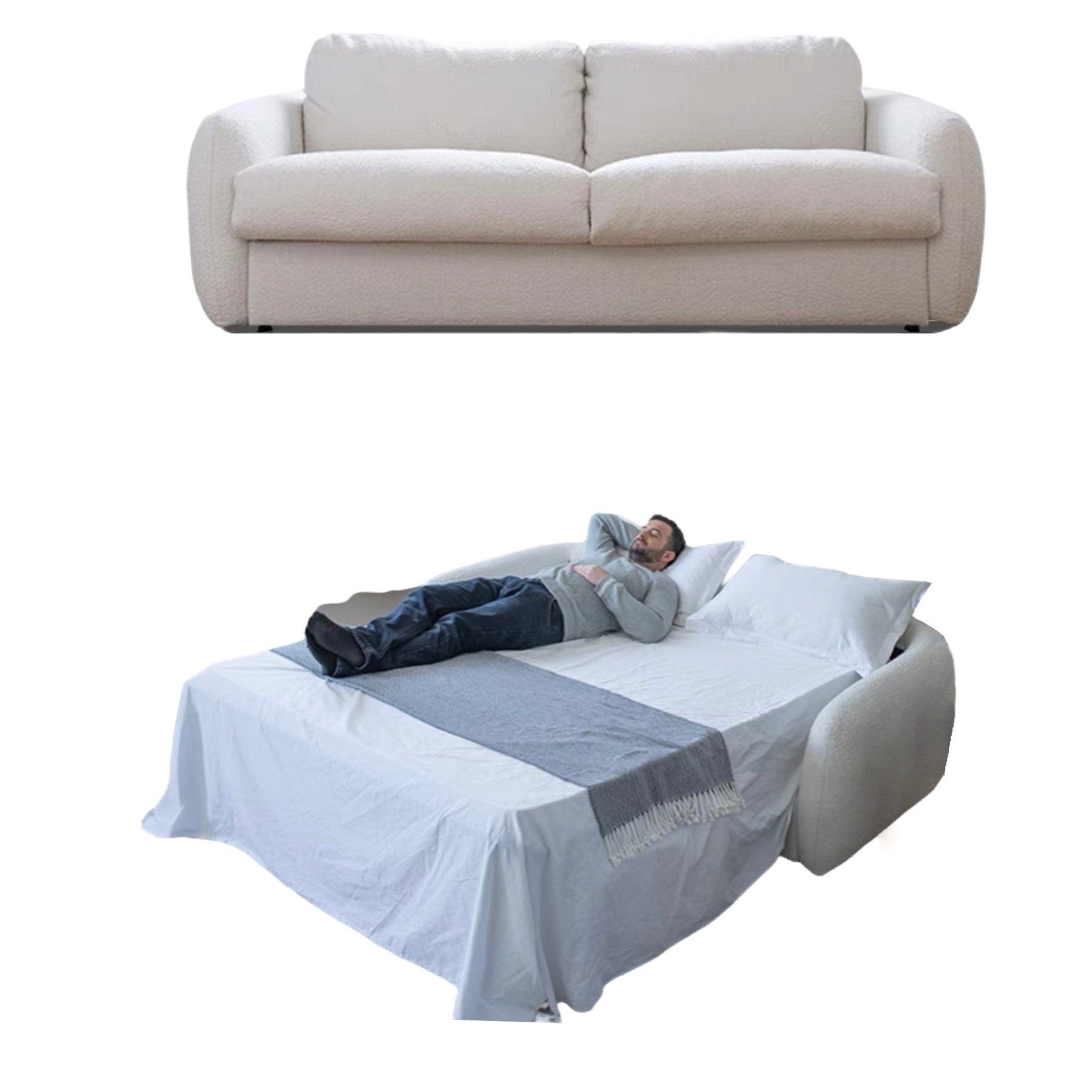 Home Atelier Gabriela Boucle Foldable Sofa Bed