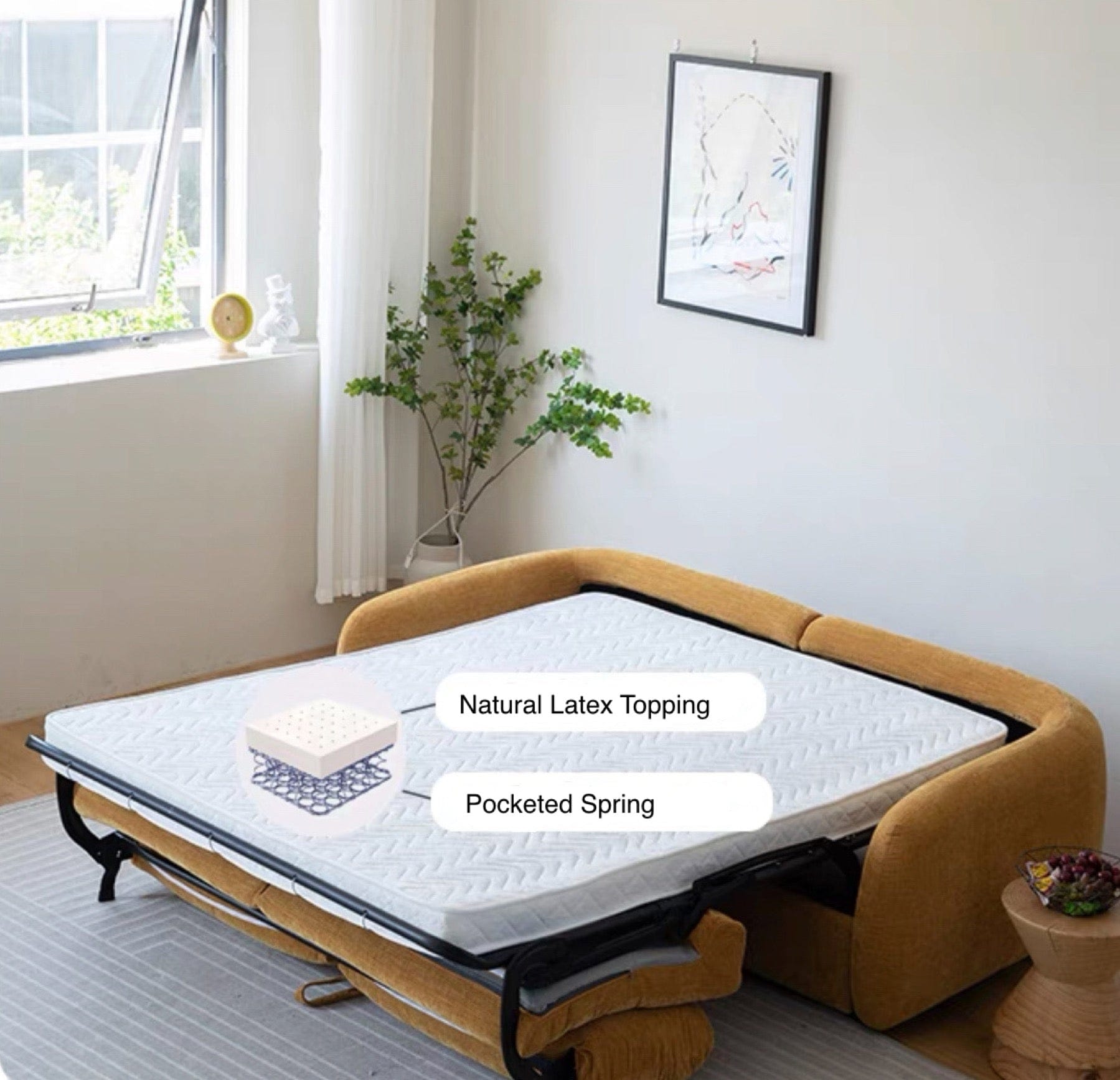 Home Atelier Gabriela Velvet Foldable Sofa Bed