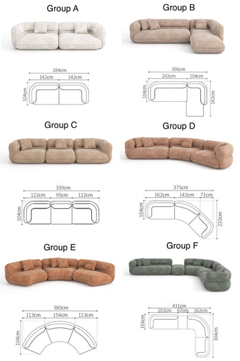 Home Atelier Gayle Sectional Curve Sofa