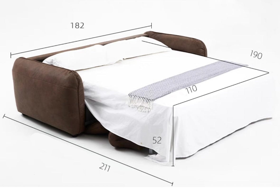 Home Atelier George Foldable Leather Sofa Bed with Mattress