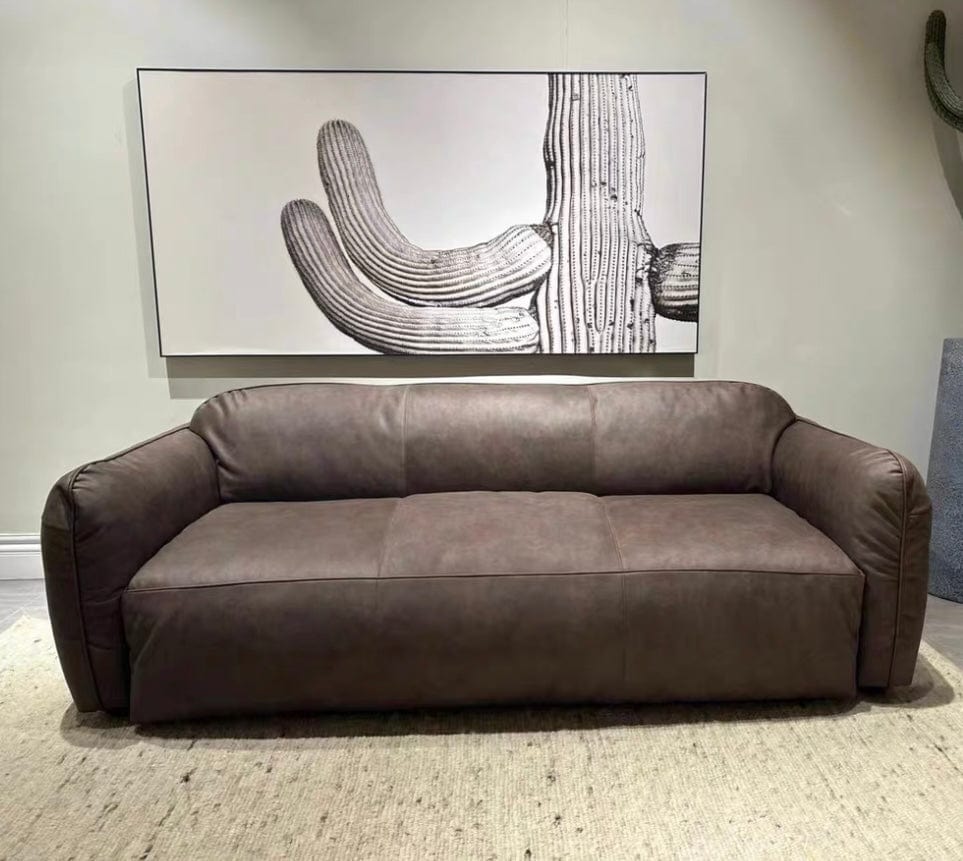 Home Atelier George Foldable Leather Sofa Bed with Mattress