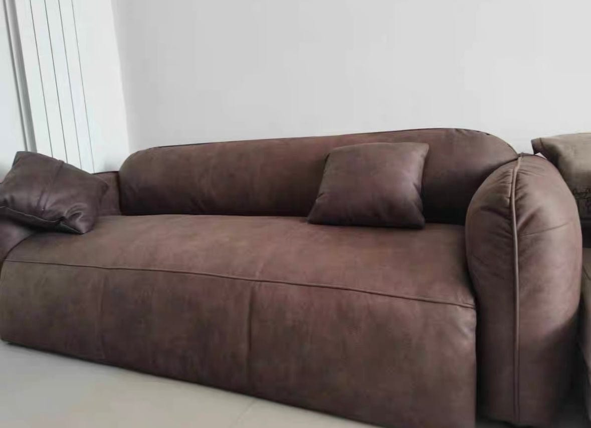 Home Atelier George Foldable Leather Sofa Bed with Mattress