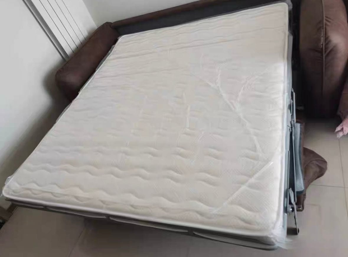 Home Atelier George Foldable Leather Sofa Bed with Mattress