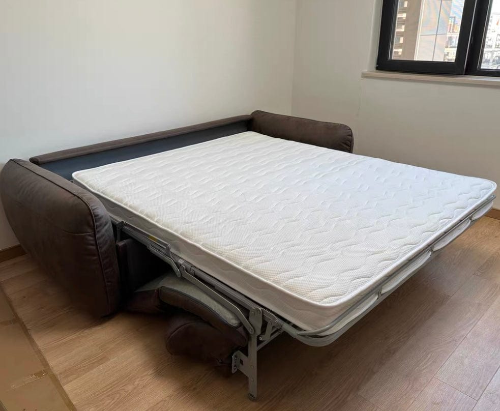 Home Atelier George Foldable Leather Sofa Bed with Mattress
