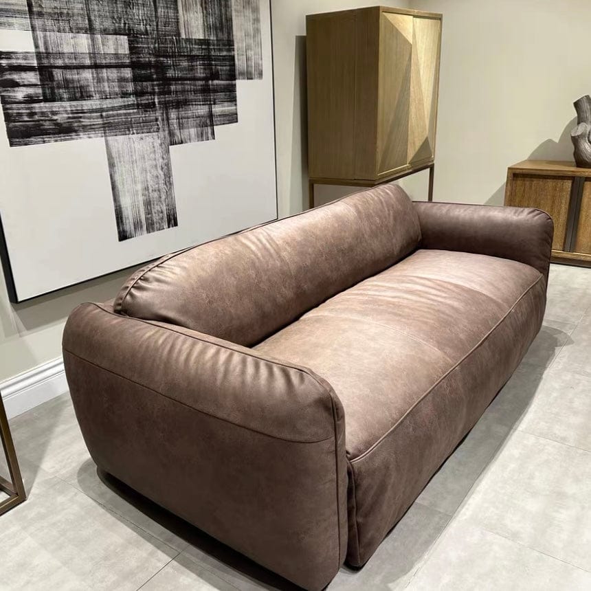 Home Atelier George Foldable Leather Sofa Bed with Mattress