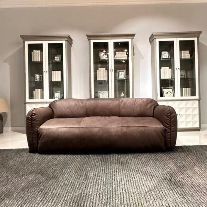 Home Atelier George Foldable Leather Sofa Bed with Mattress