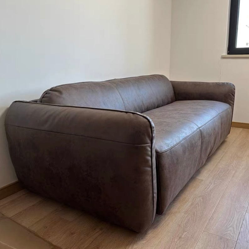 Home Atelier George Foldable Leather Sofa Bed with Mattress