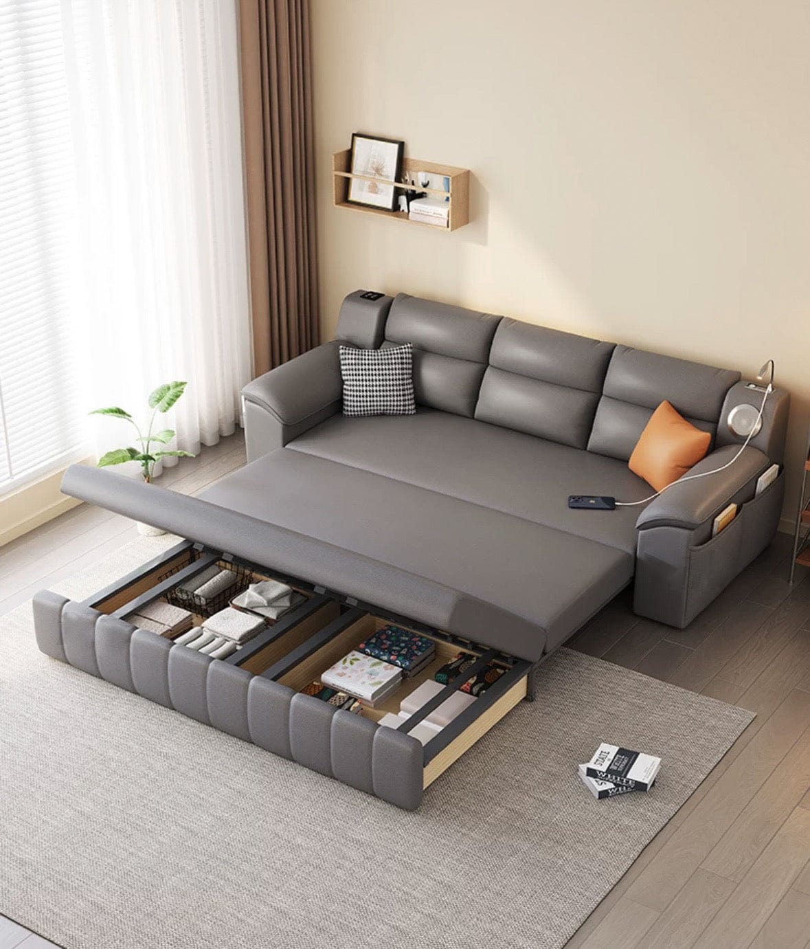 Home Atelier Gorgia Scratch Resistant Storage Sofa Bed