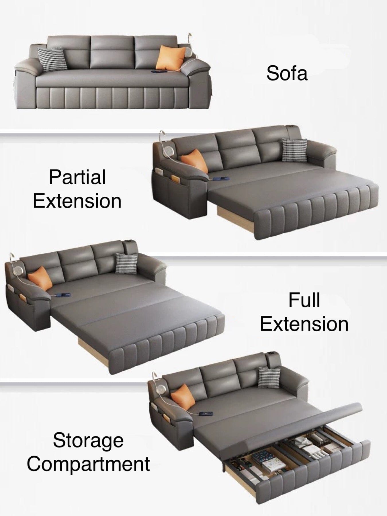 Home Atelier Gorgia Scratch Resistant Storage Sofa Bed
