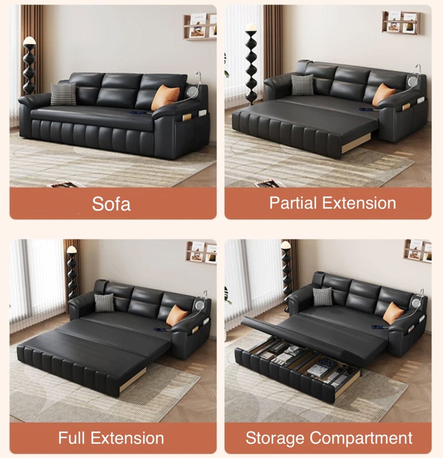 Home Atelier Gorgia Scratch Resistant Storage Sofa Bed