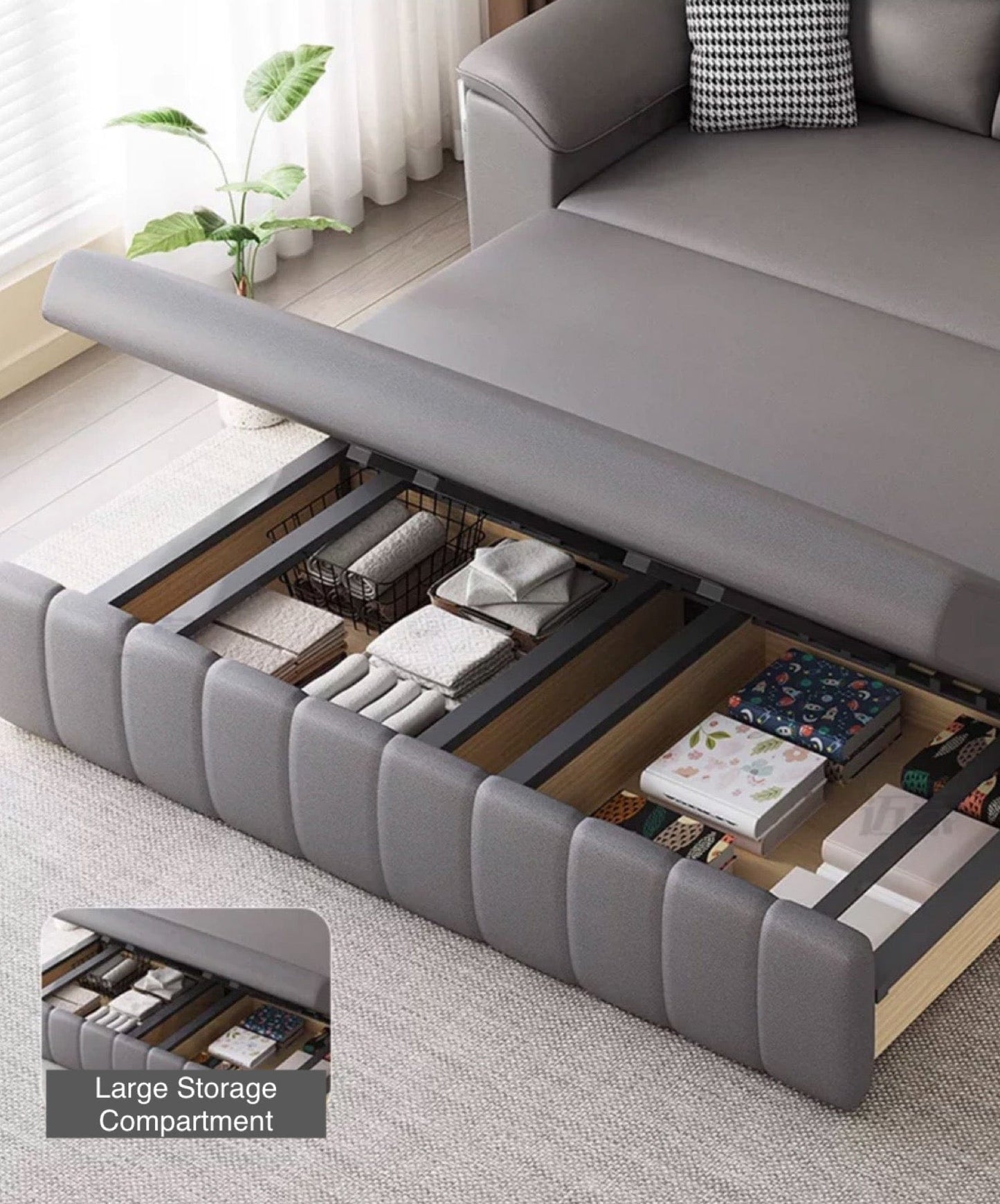Home Atelier Gorgia Scratch Resistant Storage Sofa Bed