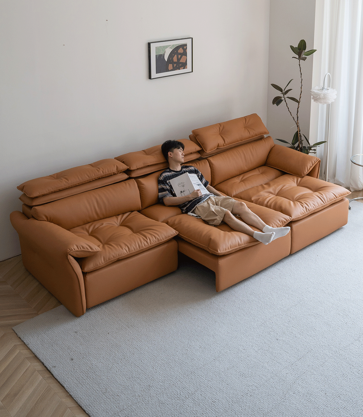 Home Atelier Greken Electric Motorized Leather Sofa Bed
