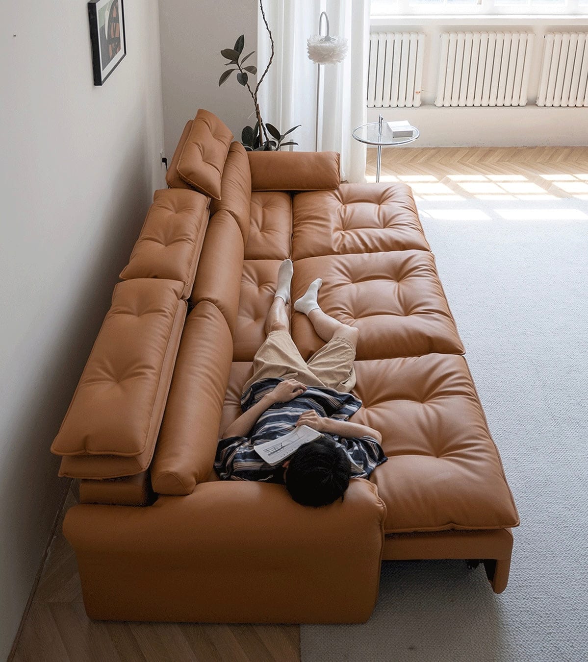 Home Atelier Greken Electric Motorized Leather Sofa Bed