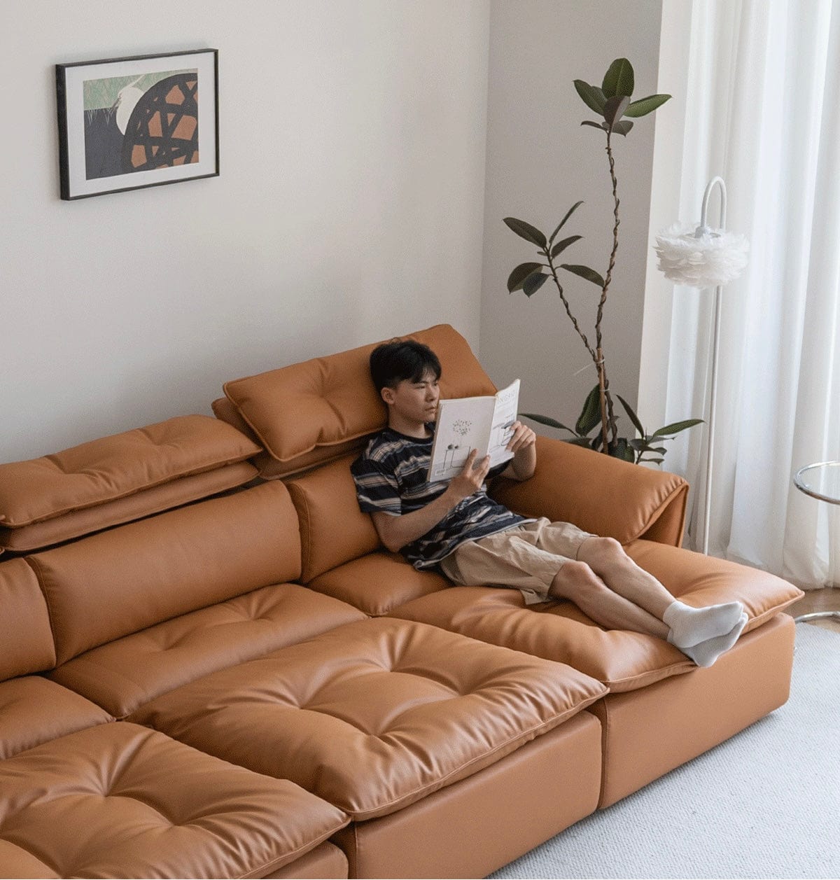 Home Atelier Greken Electric Motorized Leather Sofa Bed