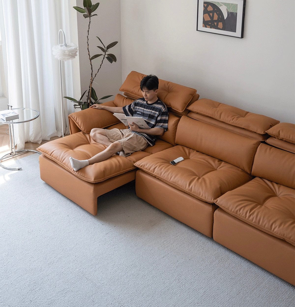Home Atelier Greken Electric Motorized Leather Sofa Bed