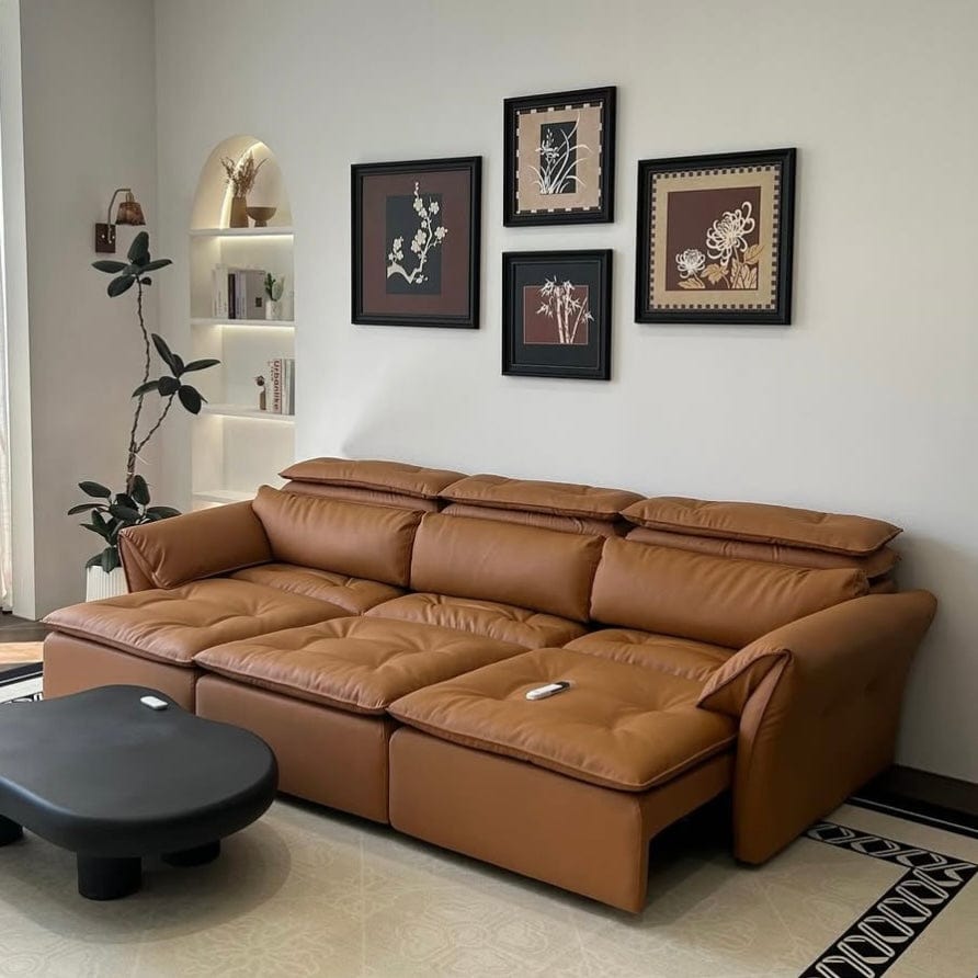 Home Atelier Greken Scratch Resistant Electric Motorized Leather Sofa Bed