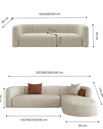Home Atelier Harold Sectional Curve Sofa