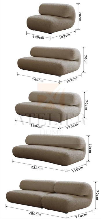 Home Atelier Helios Performance Boucle Curve Sofa