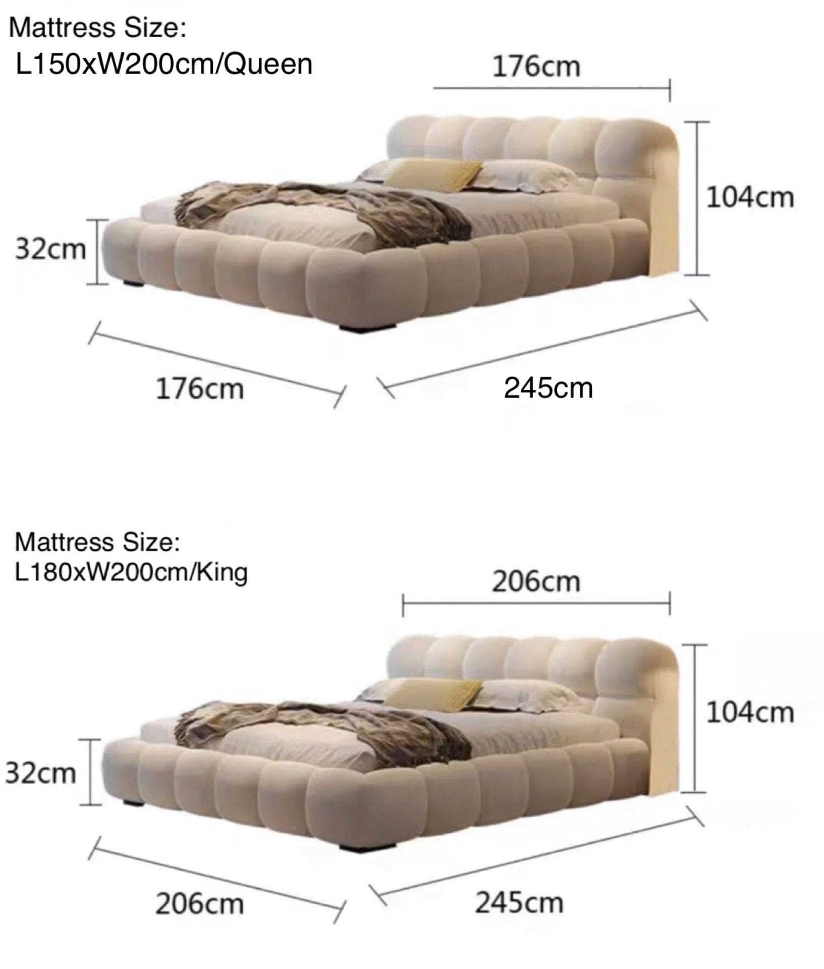 Home Atelier Hildon Boucle Bed Frame