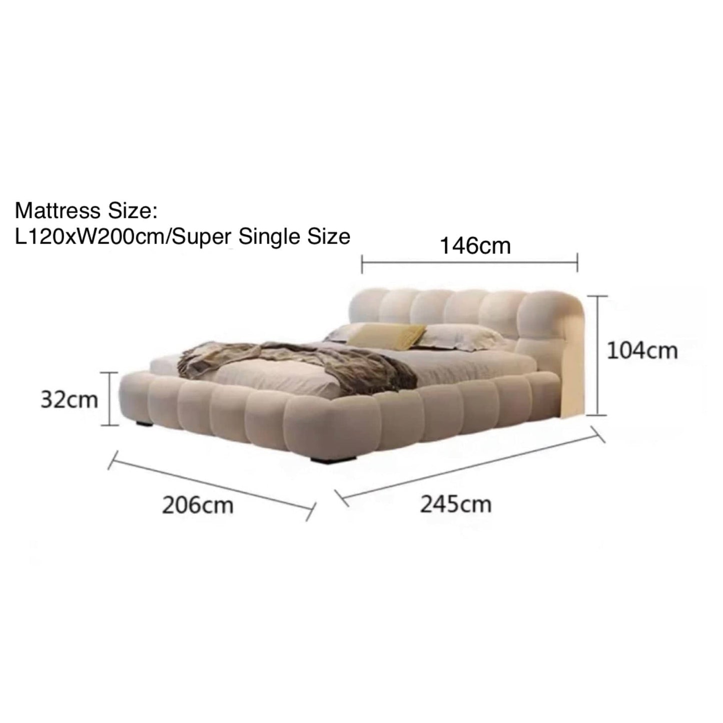 Home Atelier Hildon Boucle Bed Frame
