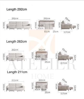 Home Atelier Irina Scratch Resistant Electric Sofa Bed