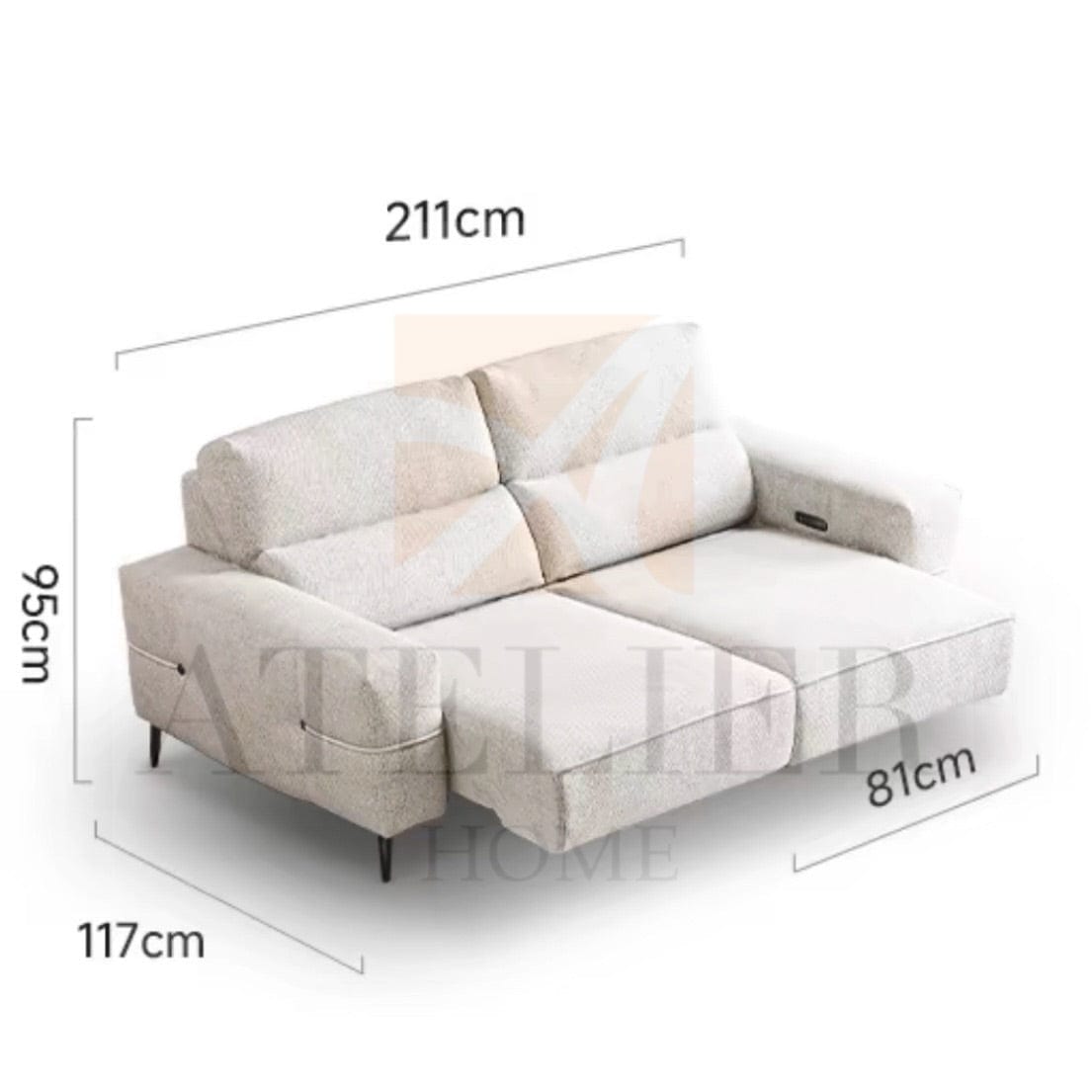 Home Atelier Irina Scratch Resistant Electric Sofa Bed