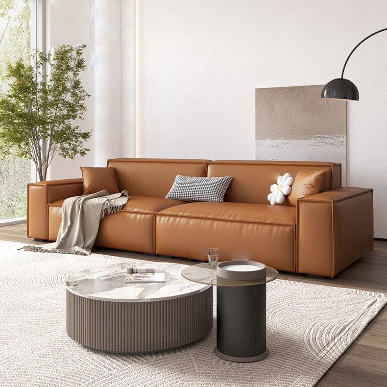Home Atelier Italian Genuine Cowhide Leather / 1 seater / Camel Aureus Leather Sofa