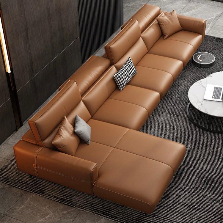Home Atelier Italian Genuine Cowhide Leather / 1 seater/ Length 110cm / Camel Alexus Leather Sectional Sofa