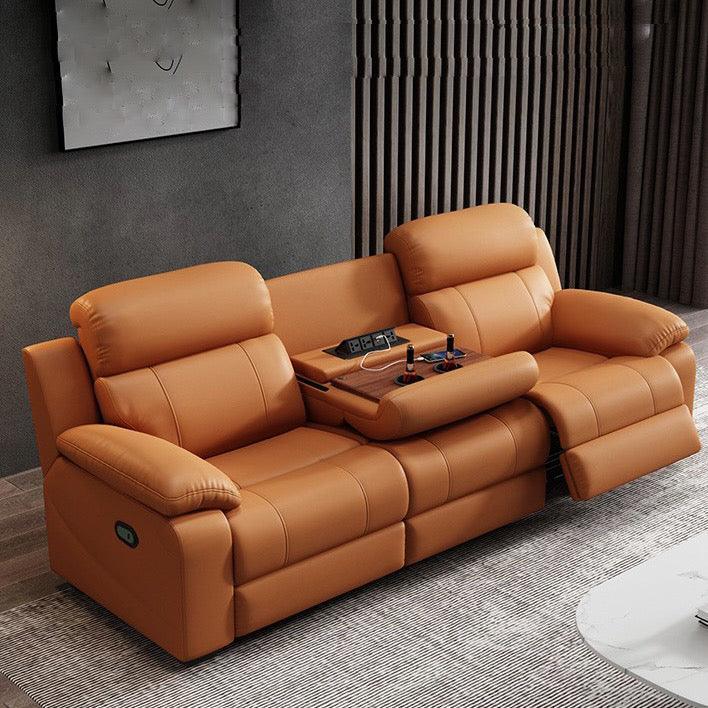 Home Atelier Italian Genuine Cowhide Leather / 1 seater Manual Recliner / Light Grey Mark Recliner Sofa