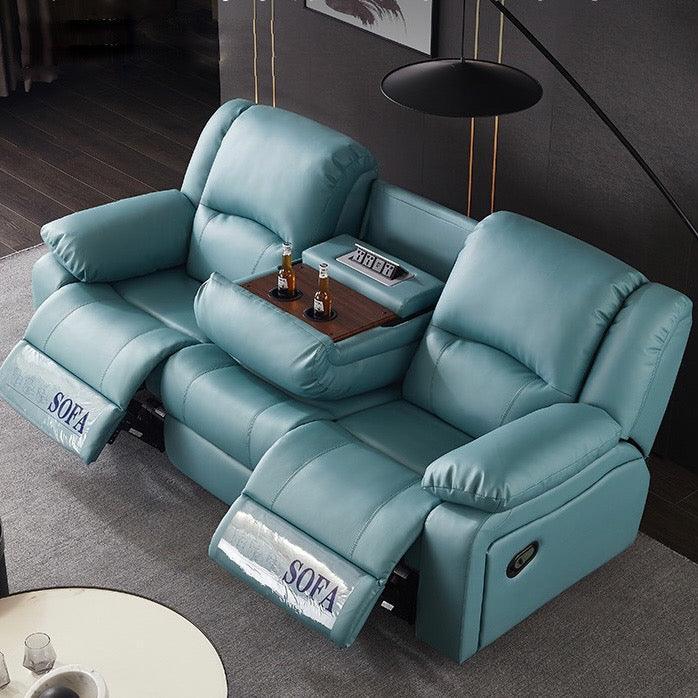 Home Atelier Italian Genuine Cowhide Leather / 1 seater Manual Recliner / Light Grey Tott Recliner Sofa