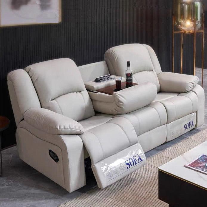 Home Atelier Italian Genuine Cowhide Leather / 1 seater Manual Recliner / Light Grey Tott Recliner Sofa
