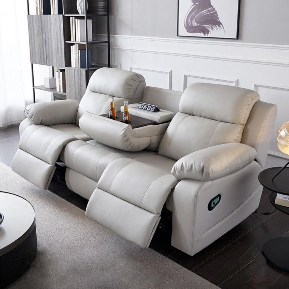 Home Atelier Italian Genuine Cowhide Leather / 1 seater Manual Recliner / Matt Black Mark Recliner Sofa