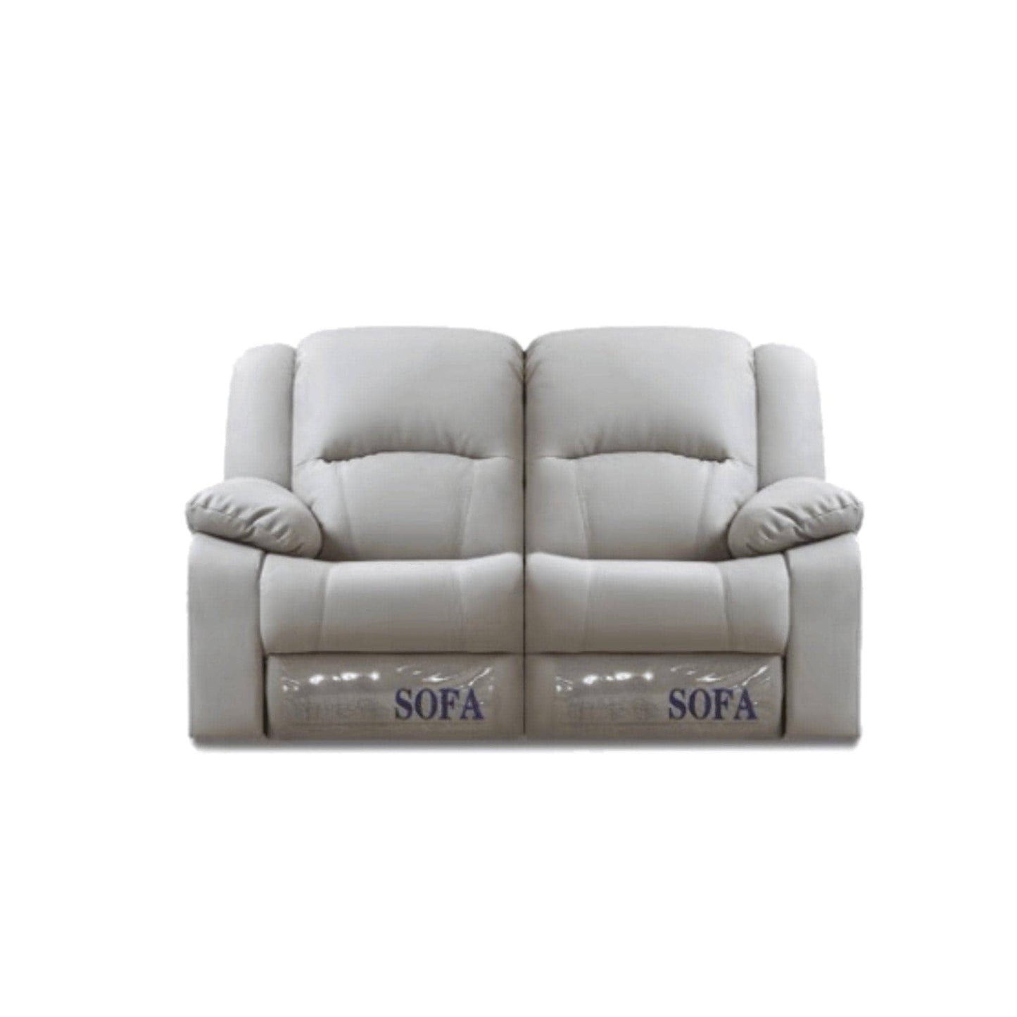 Home Atelier Italian Genuine Cowhide Leather / 2 seater Manual Recliner / Light Grey Tott Recliner Sofa