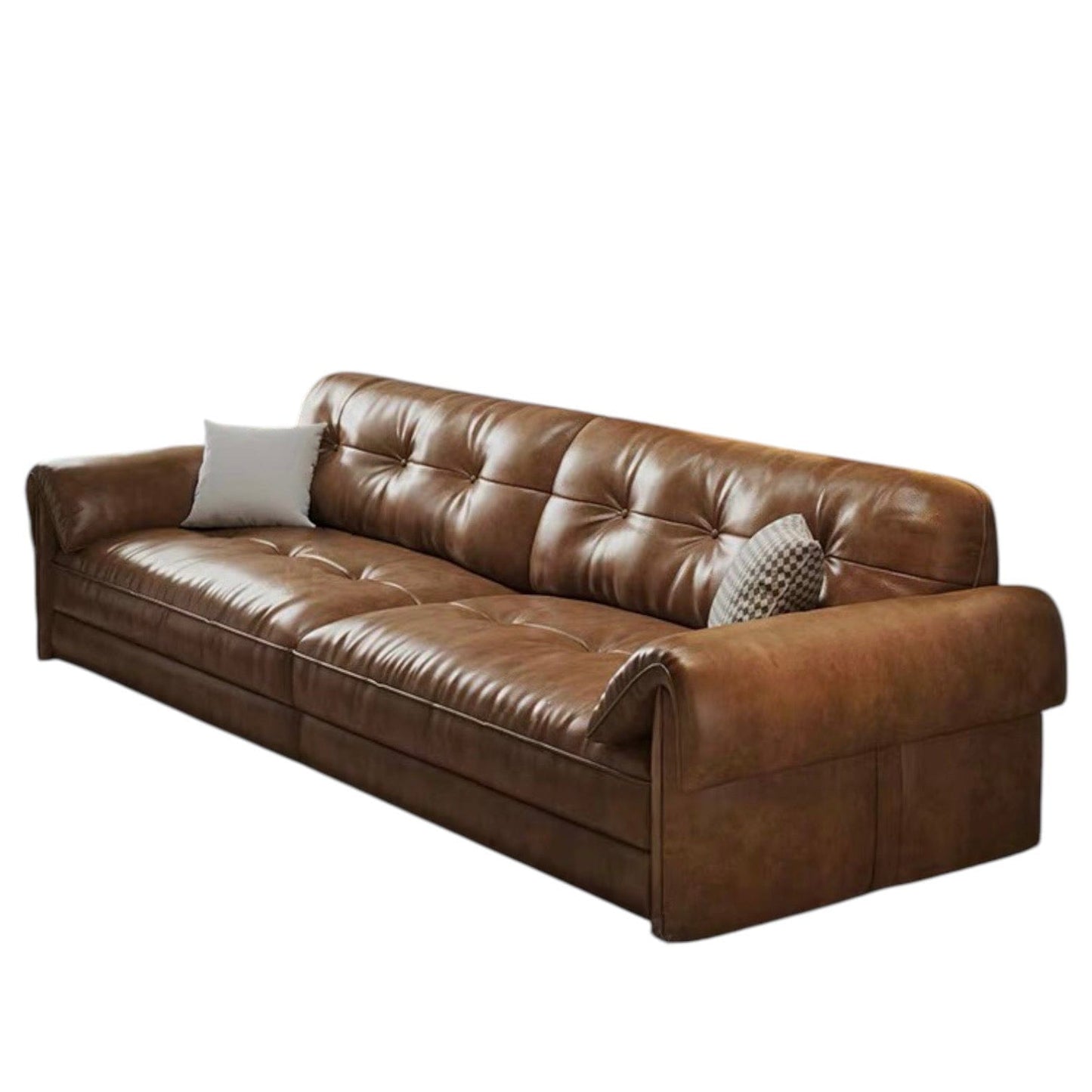 Home Atelier Italian Genuine Cowhide Leather / 3 seater/ Length 190cm/ Non L-shape Melvin Sectional Leather Sofa