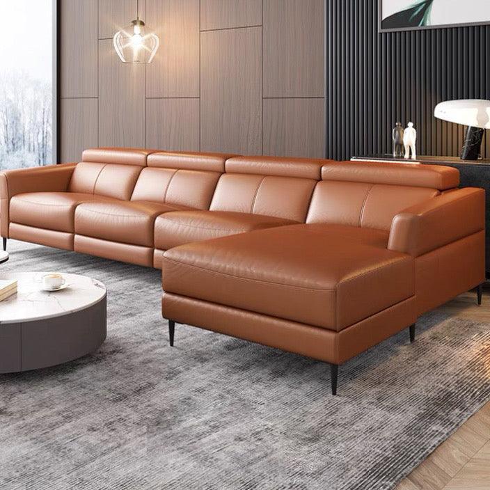 Home Atelier Italian Genuine Cowhide Leather / 4 seater L-shape (+ 3 Electric Recliner) / Mint Green Ellie Sectional L-shape Electric Recliner Leather Sofa