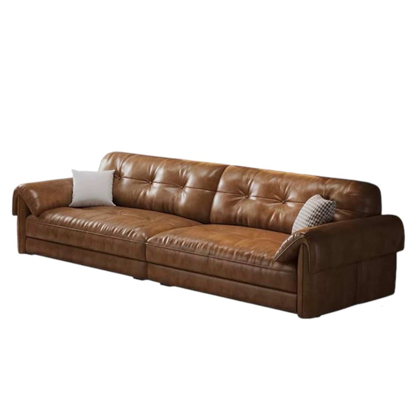 Home Atelier Italian Genuine Cowhide Leather / 8 seater/ Length 360cm/ Non L-shape Melvin Sectional Leather Sofa