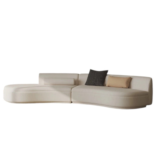 Home Atelier Italian Velvet Fabric / 5 seater/ Length 280cm ( 2 modular units) / Light Khaki Parker Scratch Resistant Sectional Curve Sofa