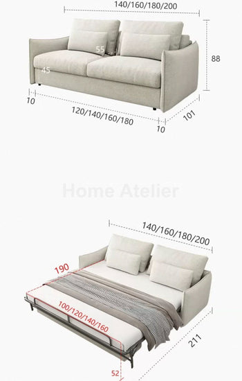 Home Atelier Jervois Foldable Sofa Bed with Mattress