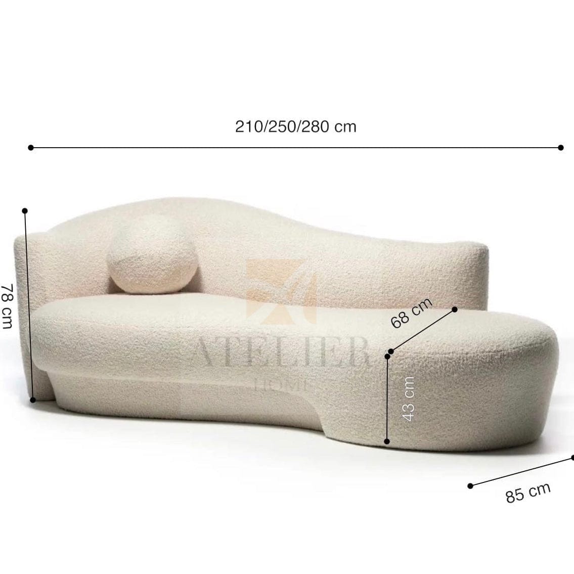 Home Atelier Jessie Performance Boucle Curve Sofa