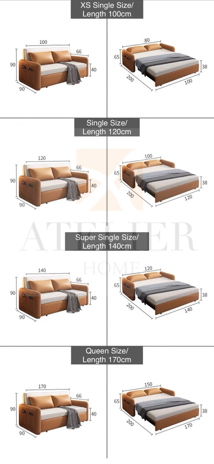 Home Atelier Julien Scratch Resistant Electric Sofa Bed